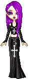 Purple hair goth girl