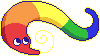 rainbow worm on a string