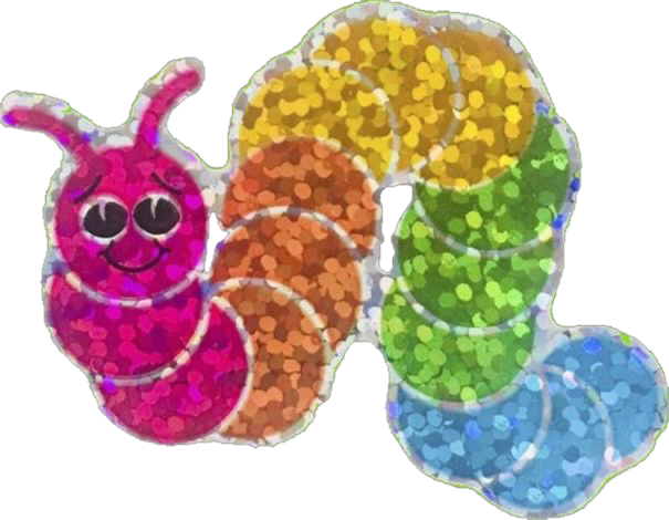 Rainbow caterpillar sticker