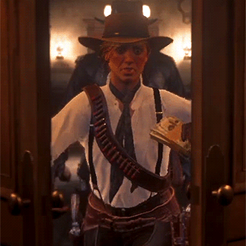 Sadie walking through the door