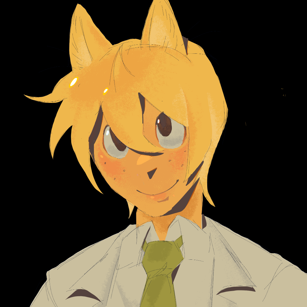 A drawing of Piero in a suit.