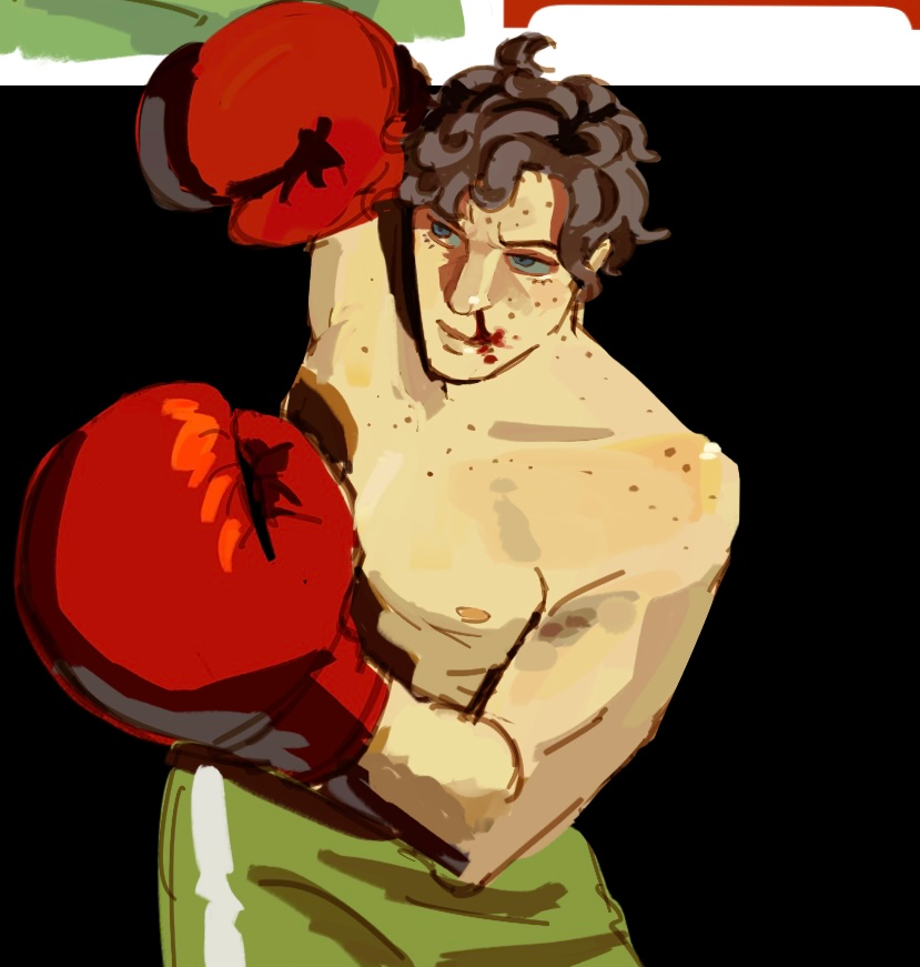 A drawing of Marcoh from Fear and Hunger.