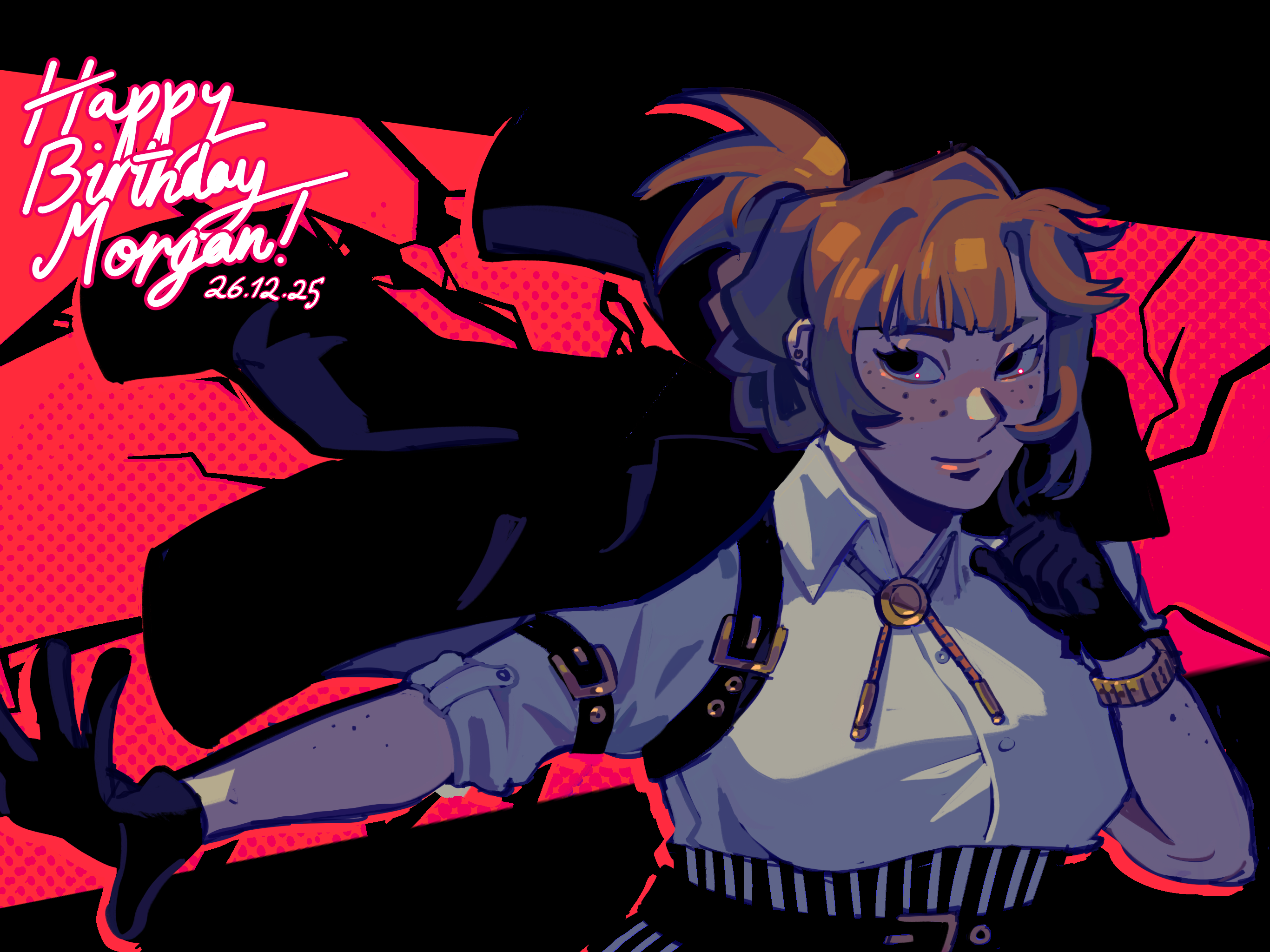 A drawing of Evangeline Morgan.