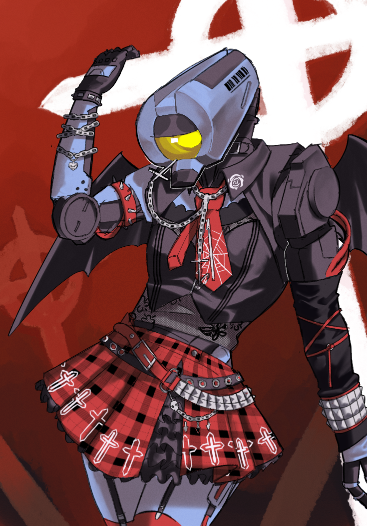 A drawing of Mirage from Ultrakill as the goth anime angel image.