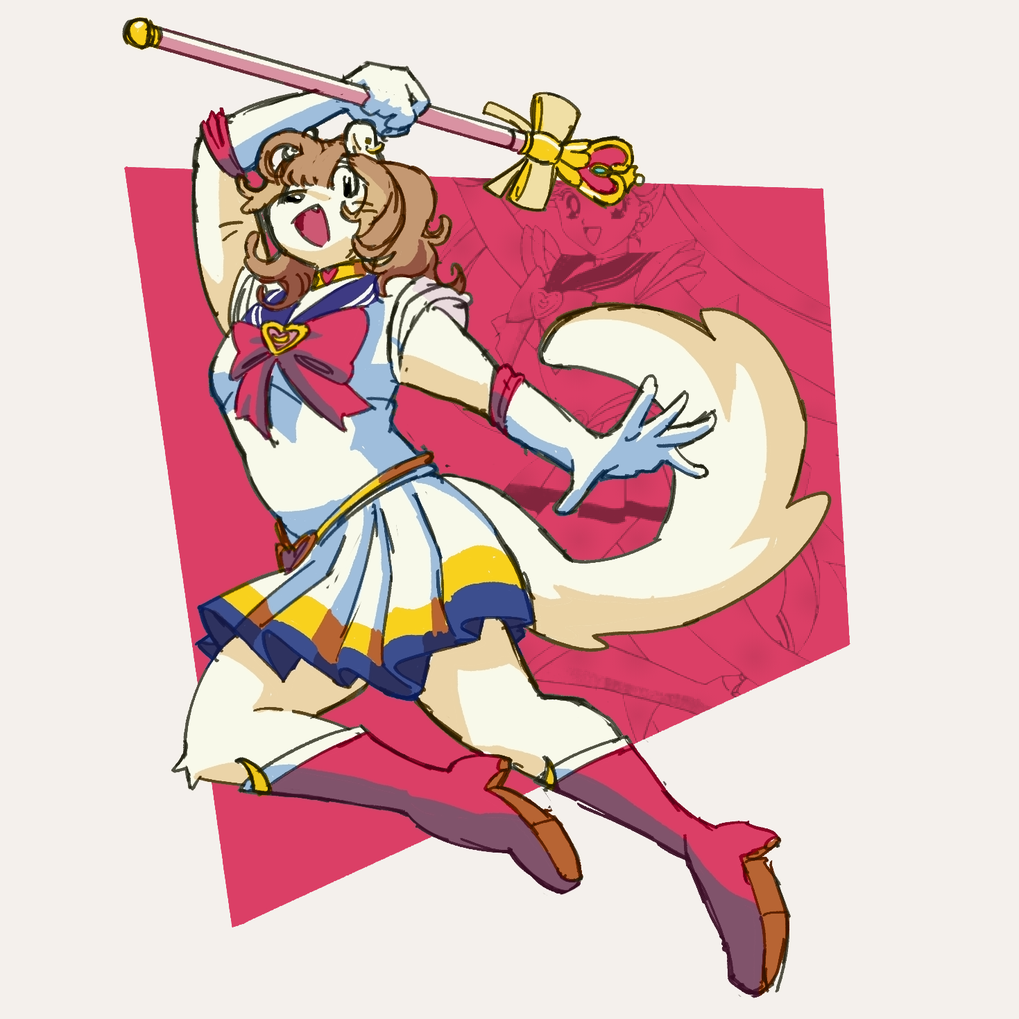 An drawing of Clover based on an image of Sailor Moon.