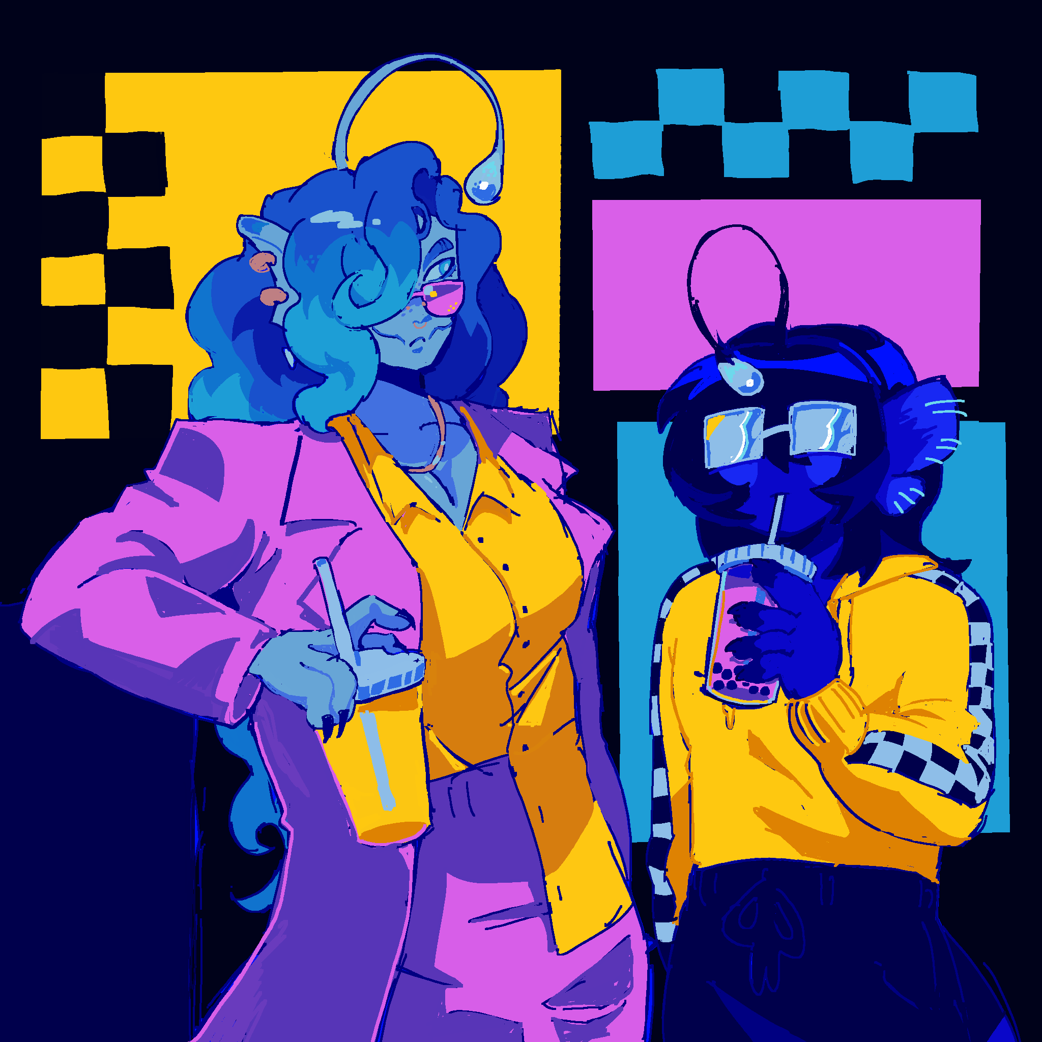 A drawing of Football and courtjoxter's oc, Orpheus.'