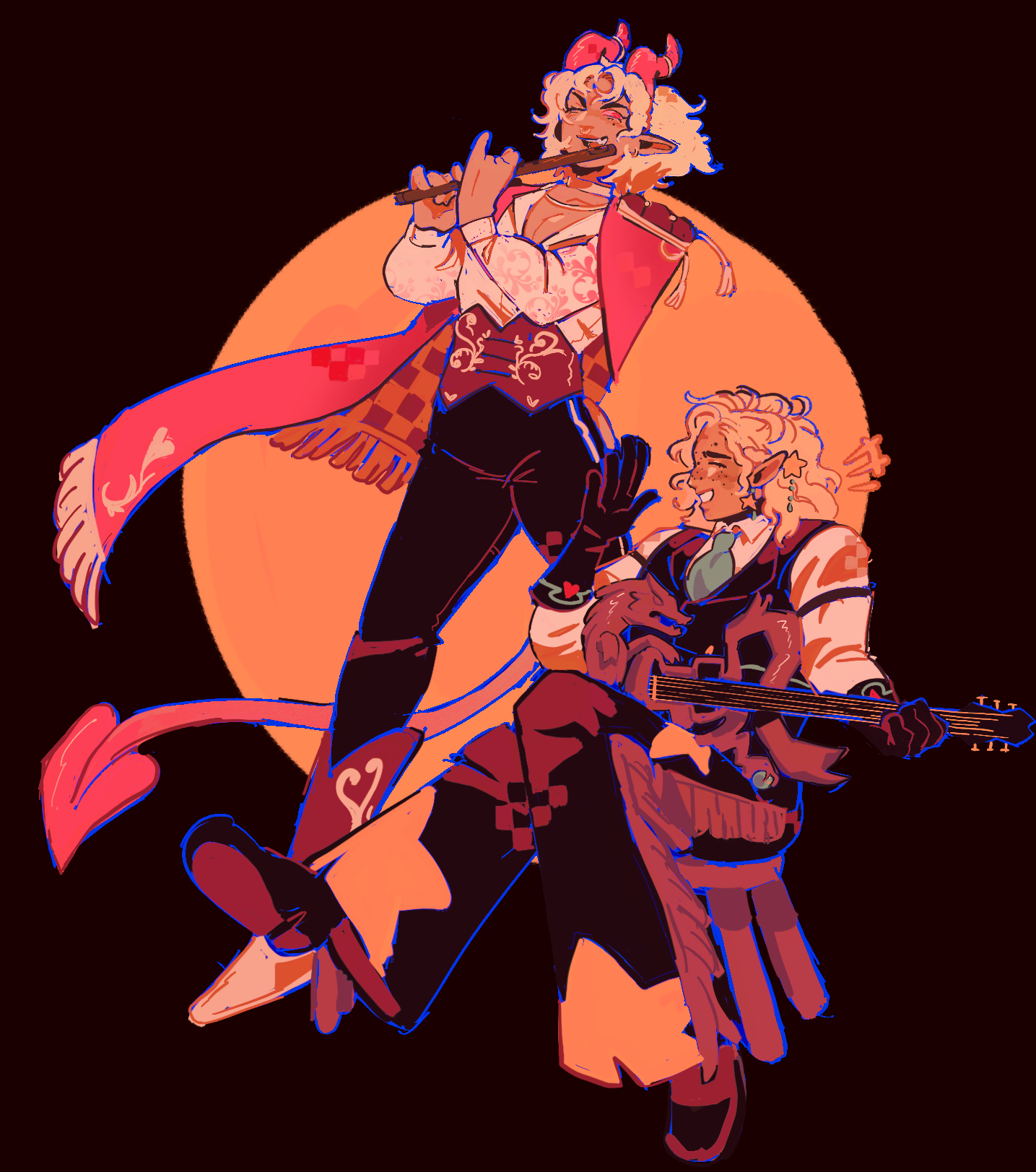 A drawing of Gala and spitebringers' OC, Adonis.