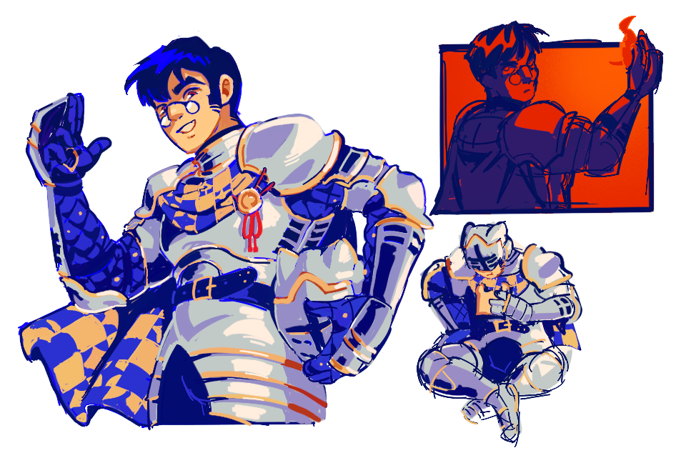 Various drawings of Volkner.