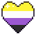 A nonbinary pride flag in a heart.