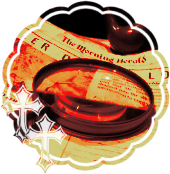 A magnifying glass and newspaper.