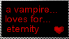A stamp that says a vampire loves for
					