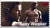 A stamp of Albert Wesker that says 
					sexy Wesker.