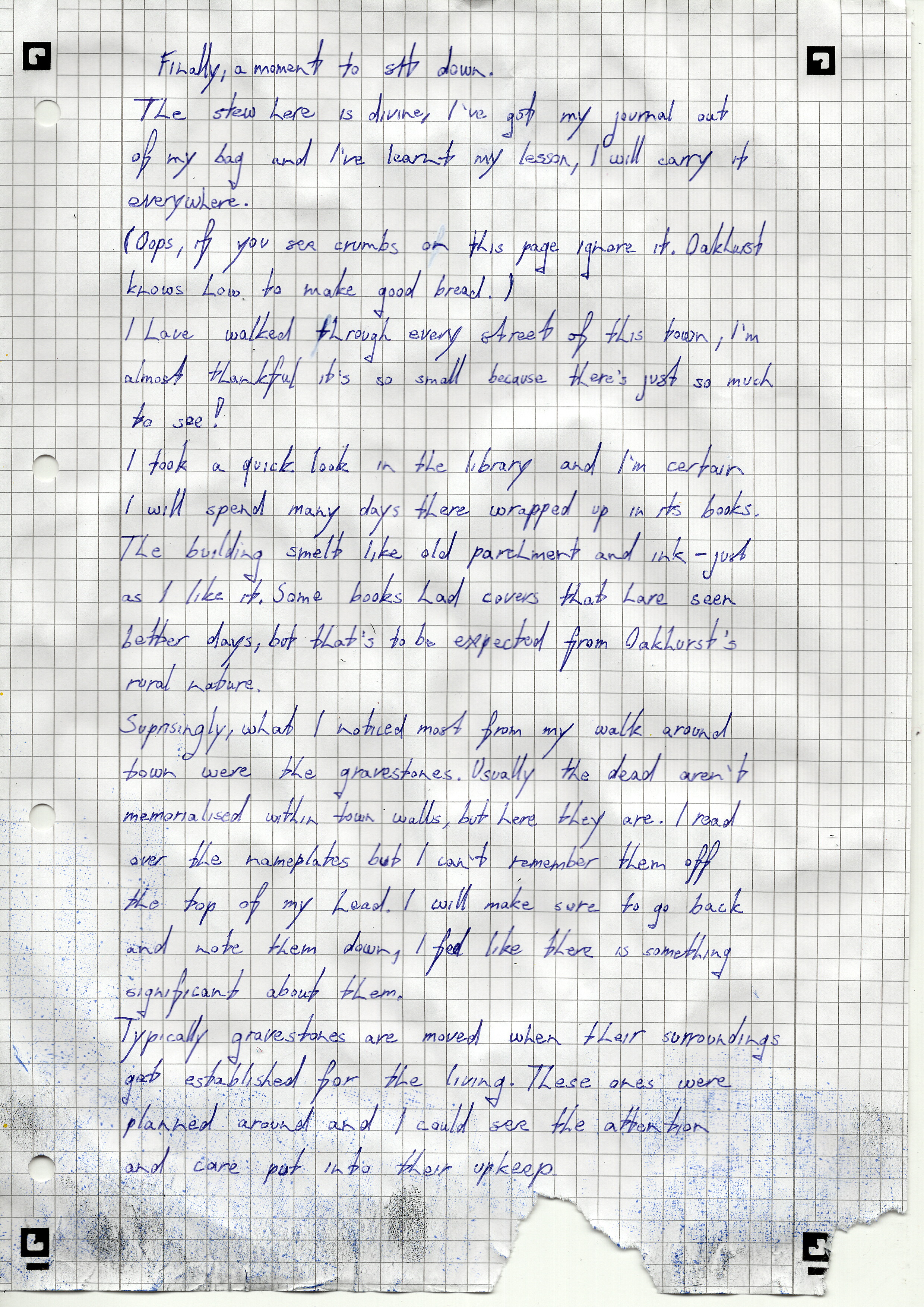 A handwritten letter signed JP. Link to written text above.