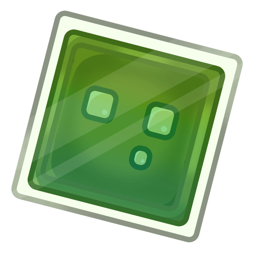 A sticker of a minecraft slime
