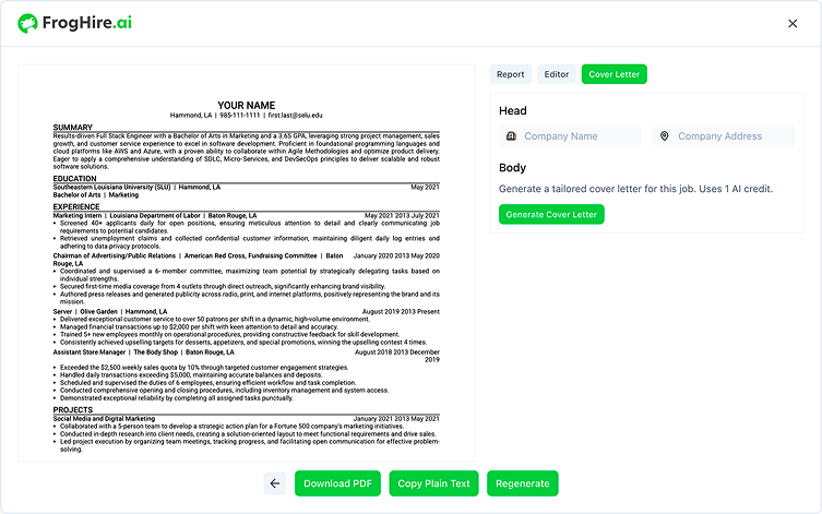 Cover Letter Generator
