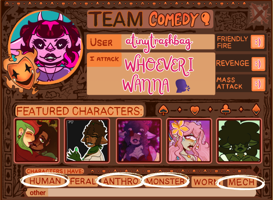 my artfight card