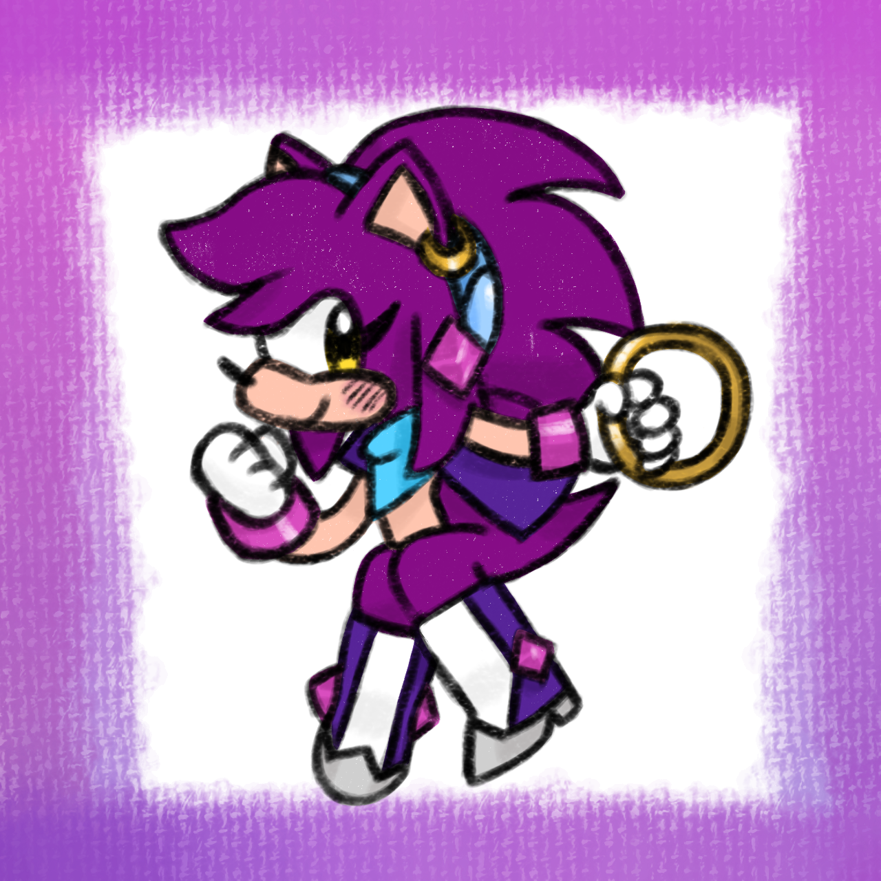 my some changes to my ocs hair and shoes. gave her a headband too