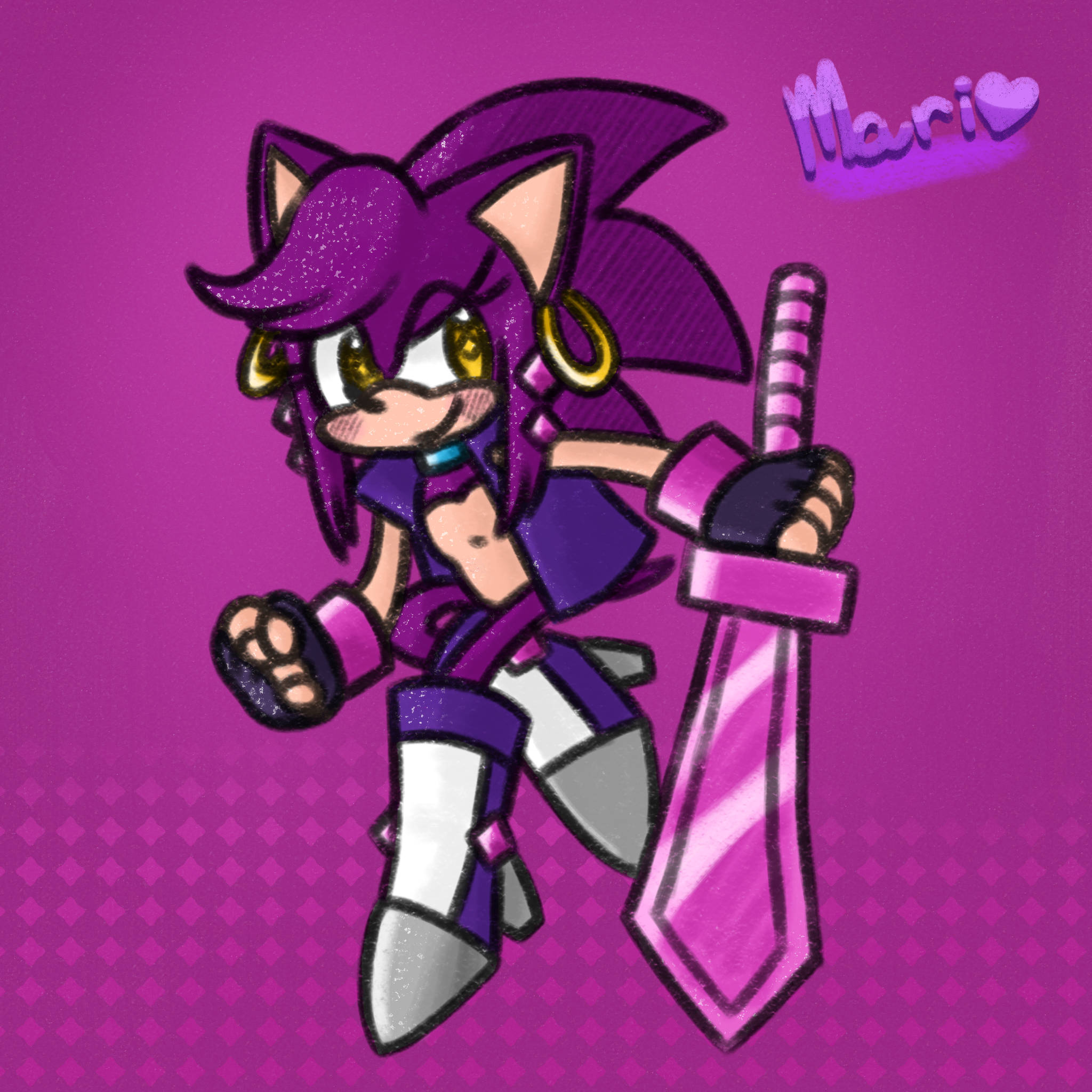my hedgehog oc. decided to give her a sword