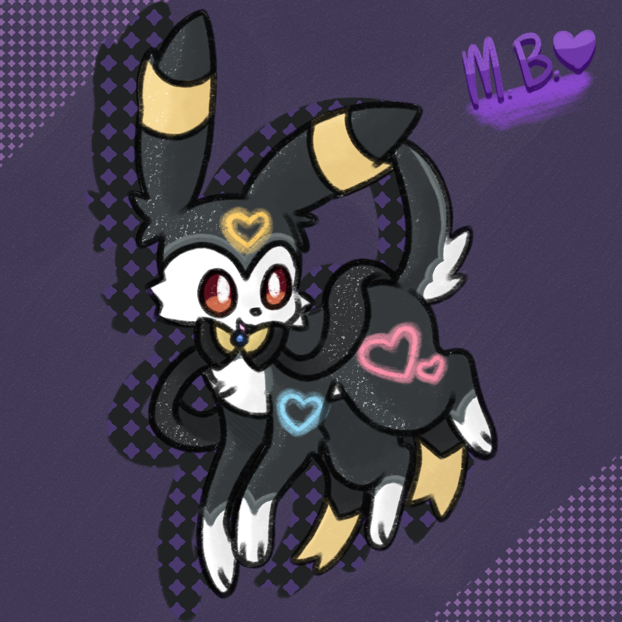 art of someones sylveon and umbreon fusion
