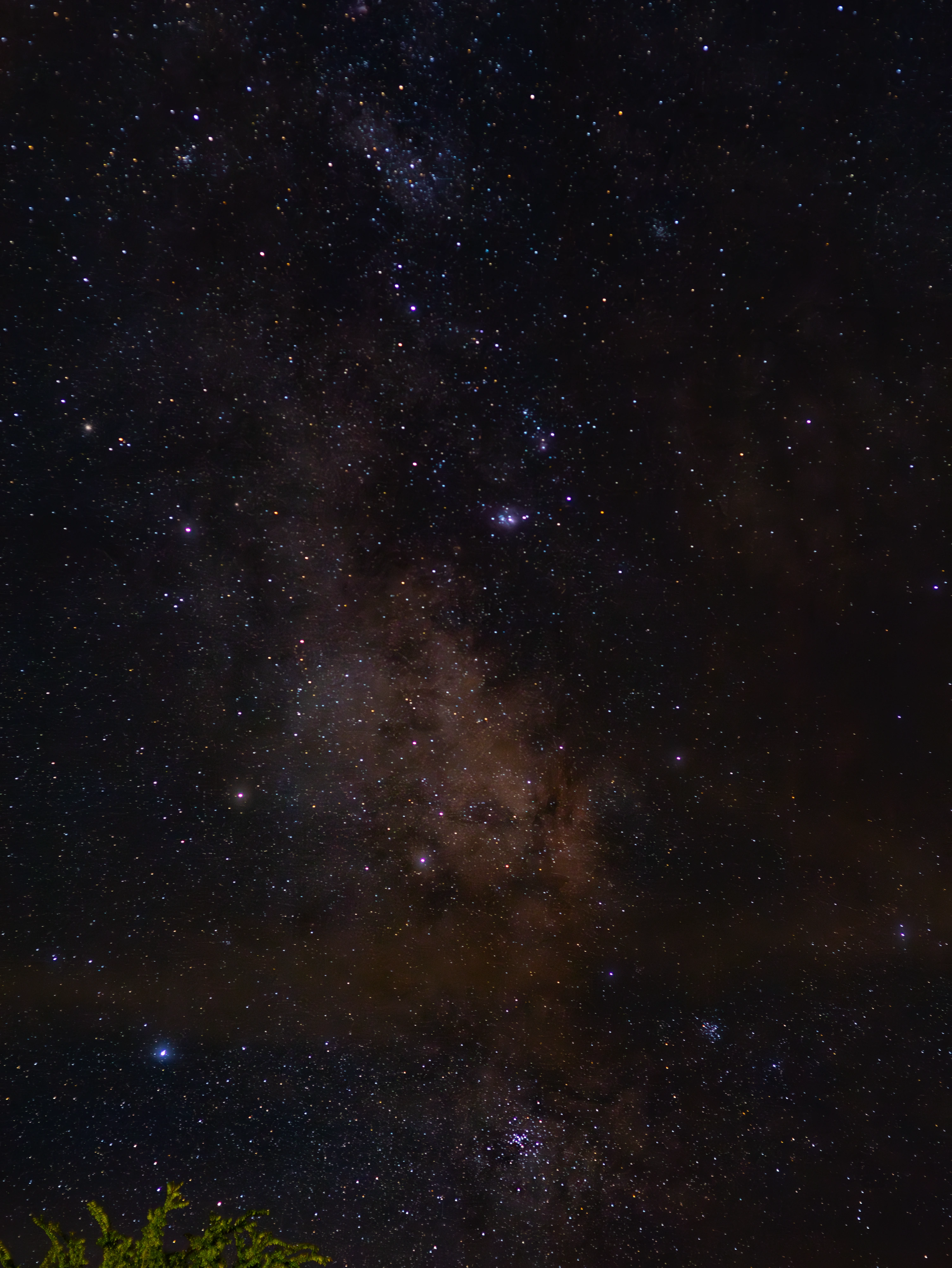 Milky Way core rising through a field of stars