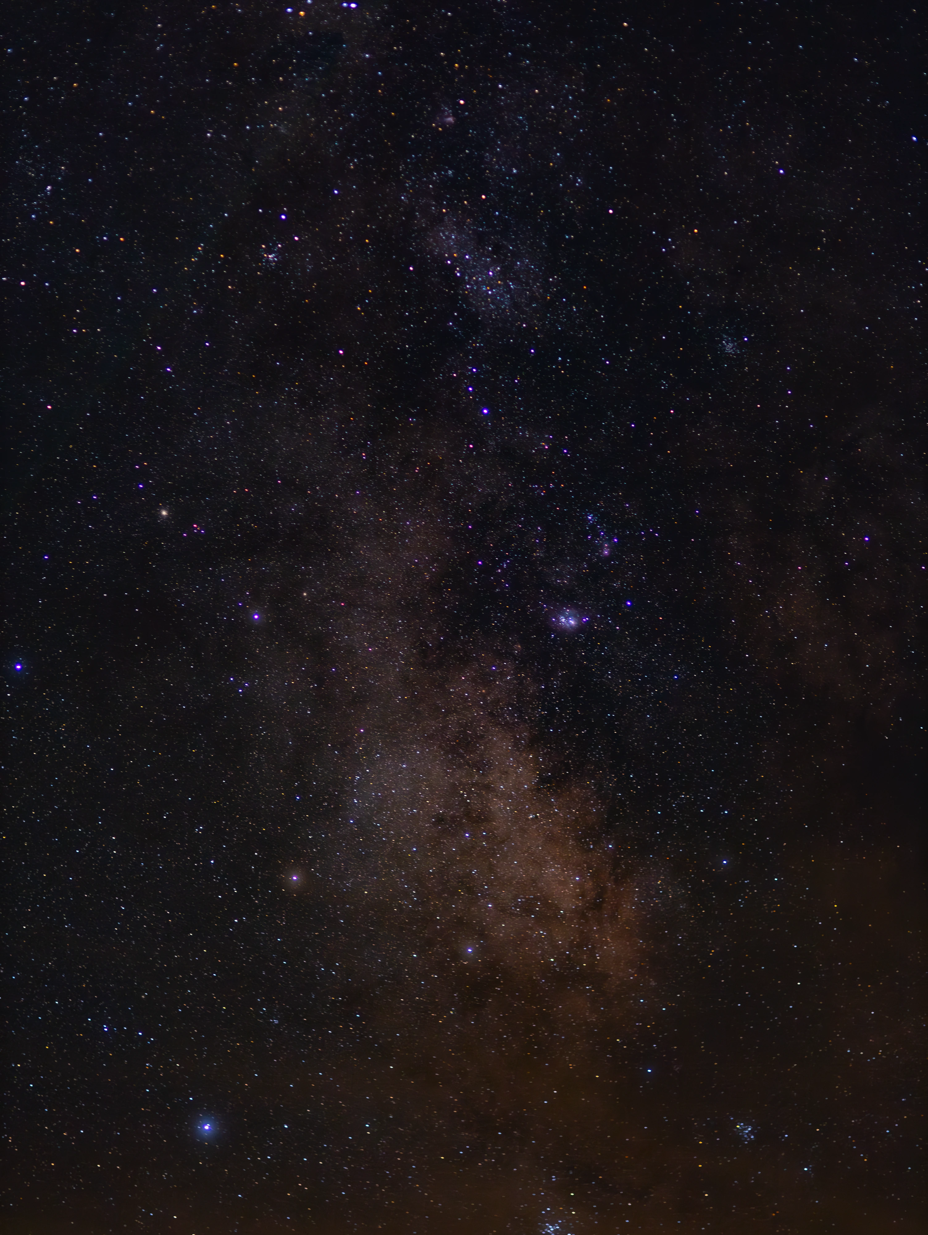 Stars surrounding the warm center of the Milky Way