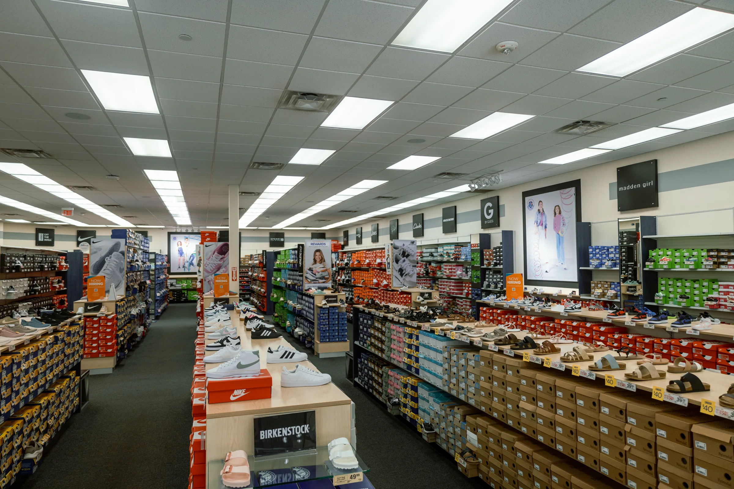 Branded Rack Room Shoes retail interior photographed by J. Miller Photograph LLC