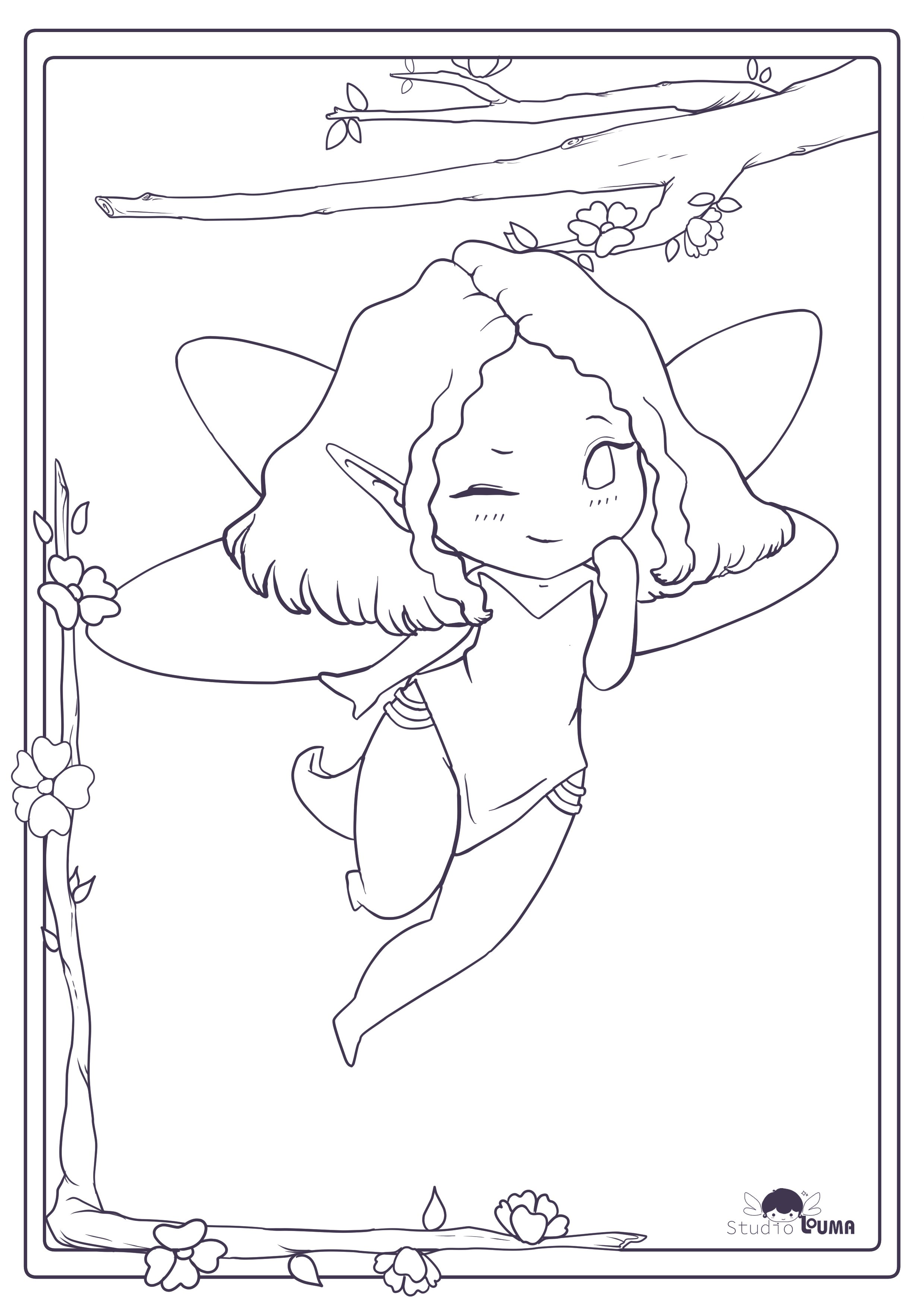 Coloring page - Autumn Fairy, made by Unknown Entity 1806