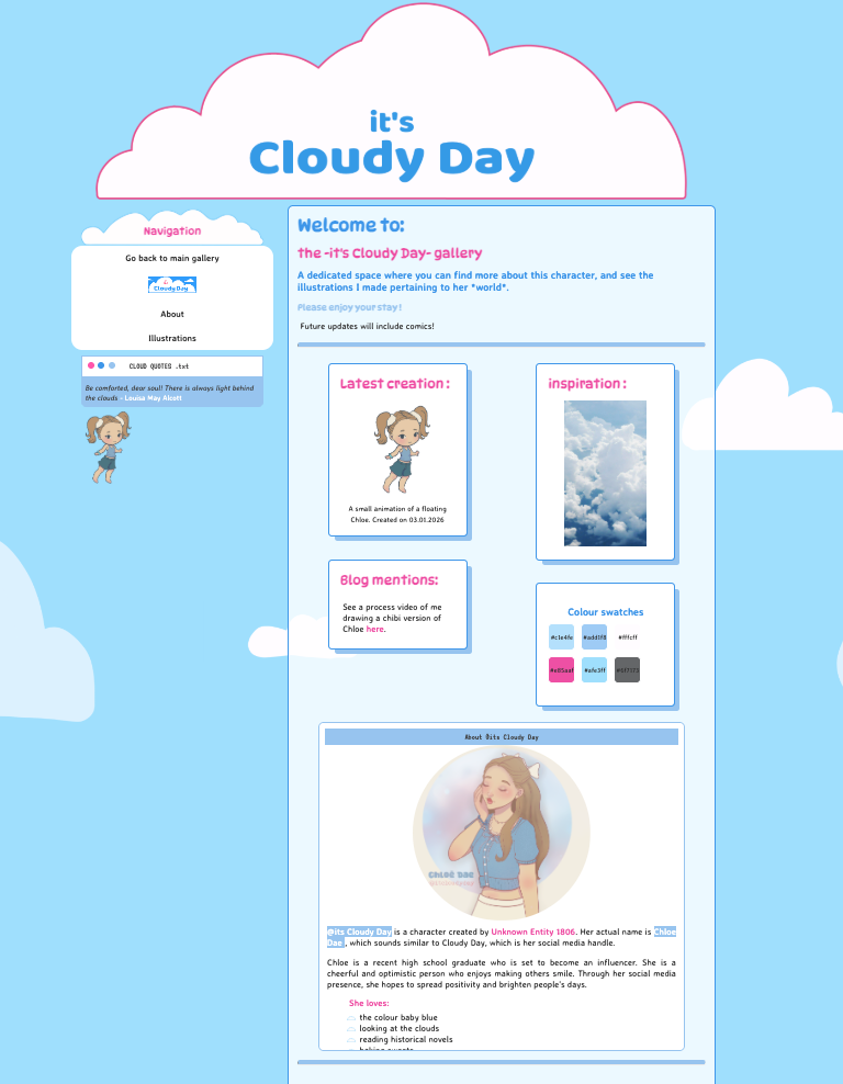 screenshot of the Cloudy Day gallery