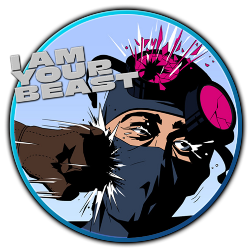 I Am Your Beast cover art, showing a gloved hand punching a masked man captioned by the game title