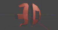 dark screen shot of blender. there is a shitty red low poly 3D hanging in the air