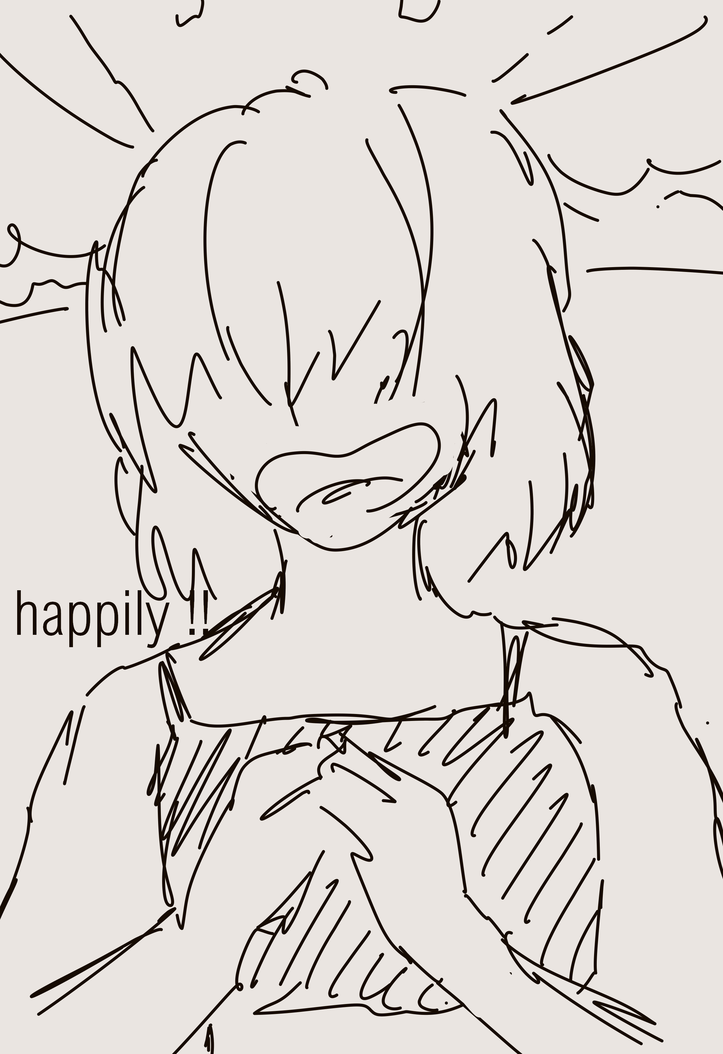 1 panel. the new character says 'happily !!'