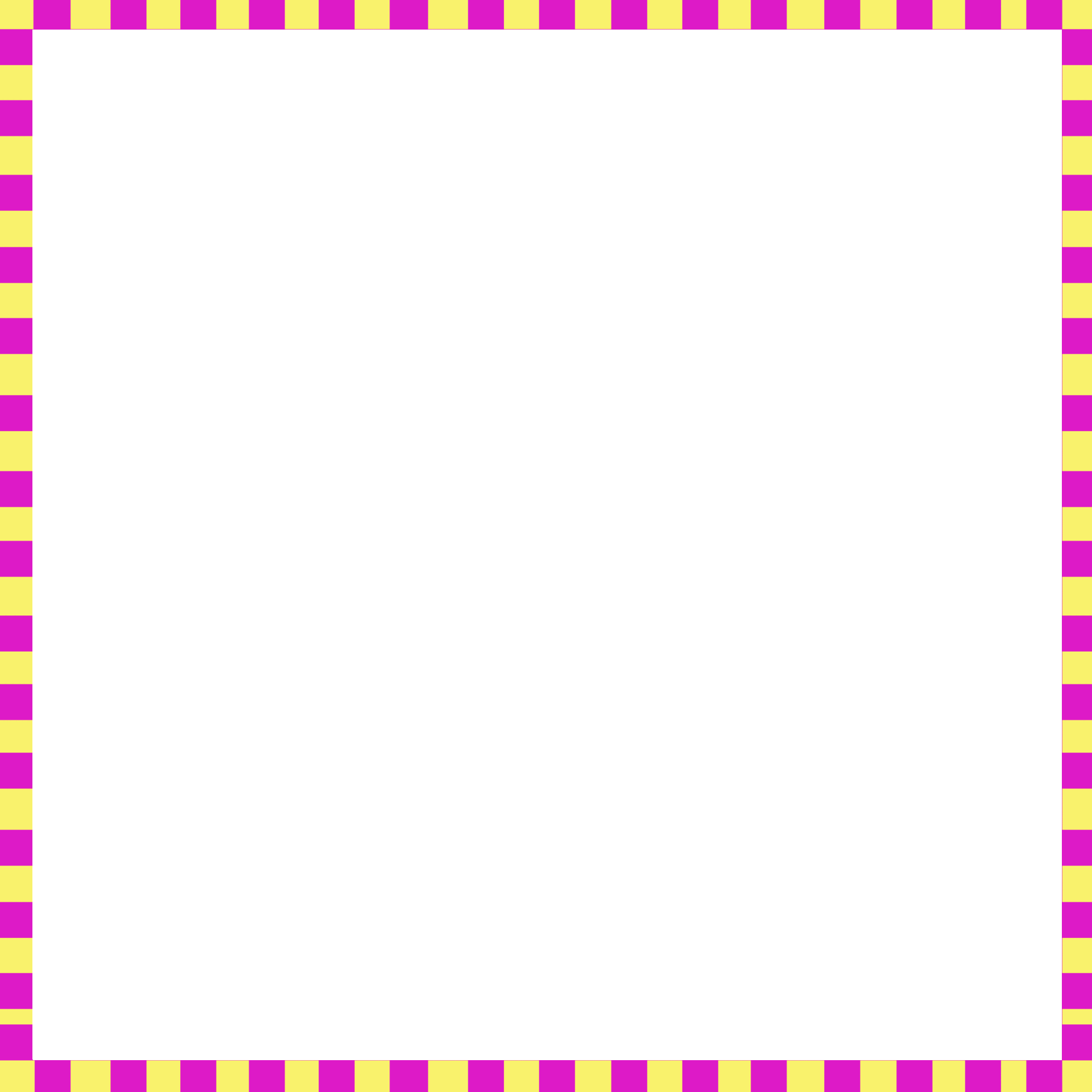 pink and yellow alternating checkered border
