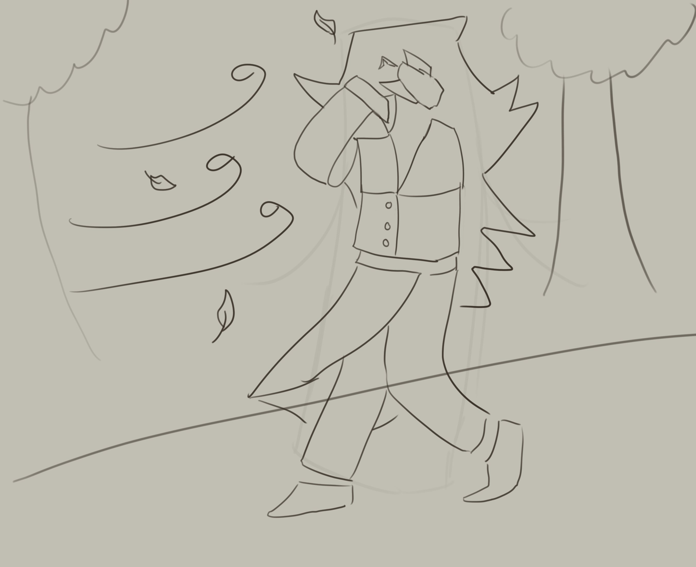 second panel. wind starts blowing and euc shields his face