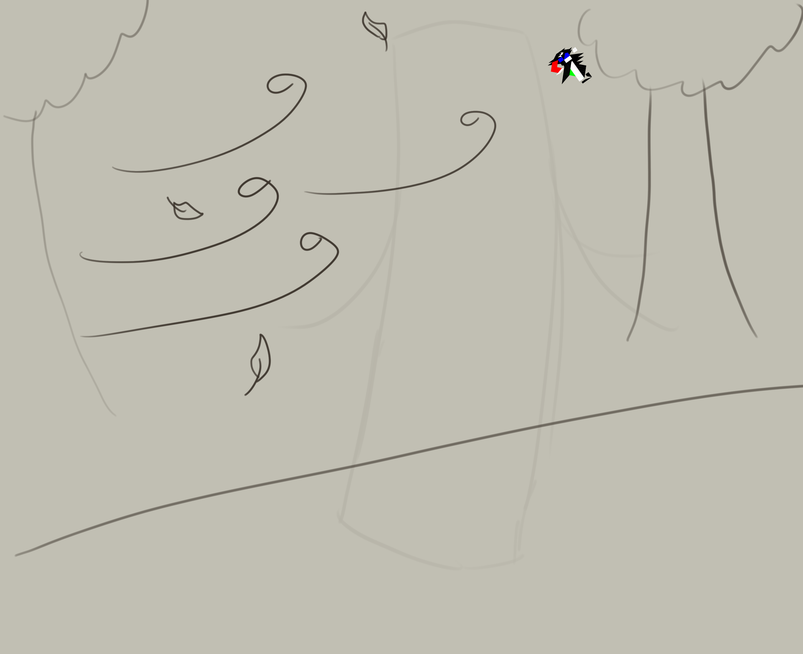 third panel. the wind carries euc into the air