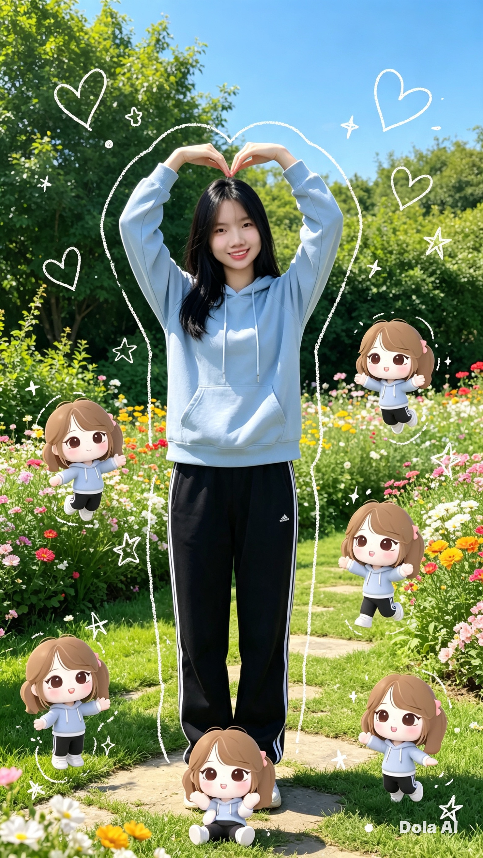 Pesona Visual di Ladang Bunga: Perpaduan Realisme dan Fantasi Chibi