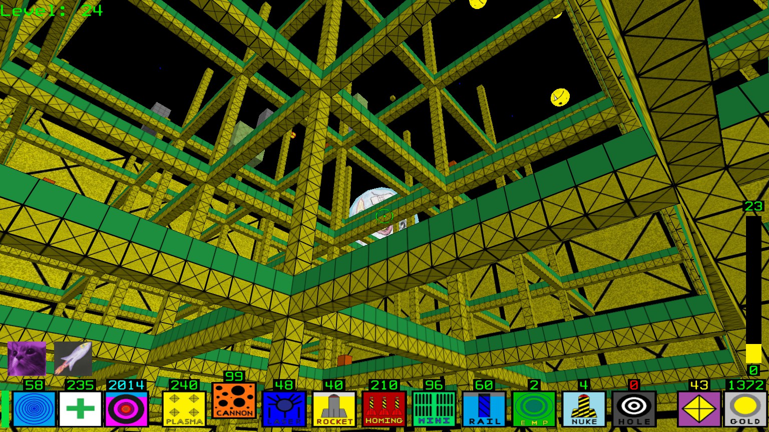 Fractal Block World, inside the yellow cube