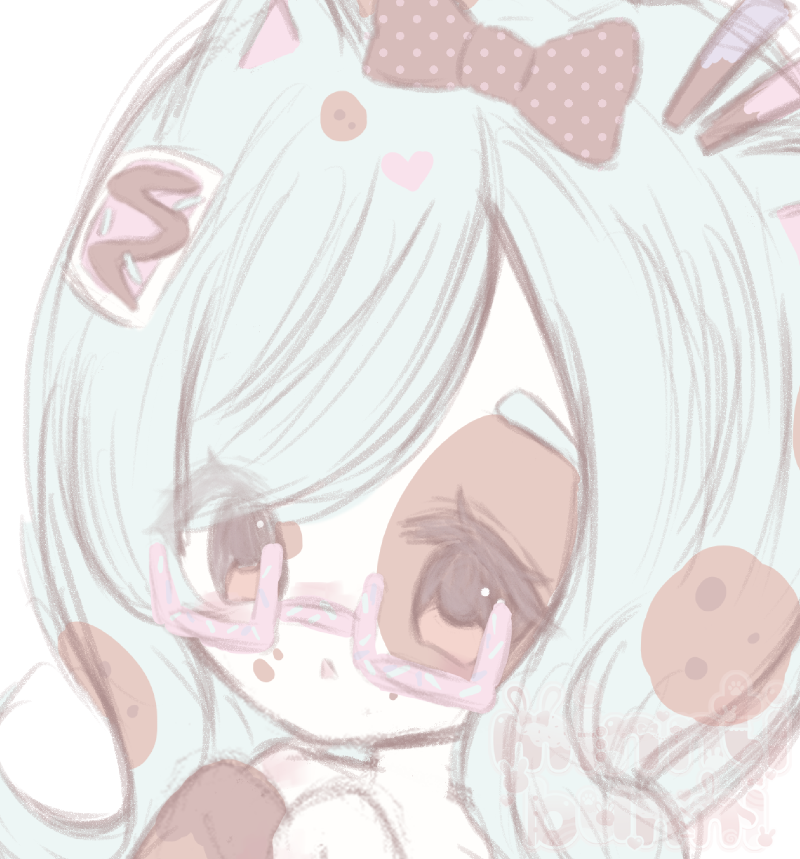 An illustration of ellisdcs's (on discord) character. They have their hands together up to their face.