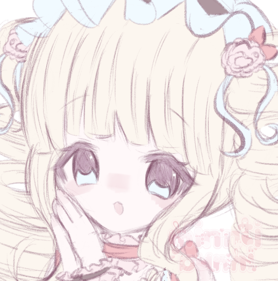 An illustration of eryy_yll's (on discord) character. They are pressing their hands together up to their face and are smiling.
