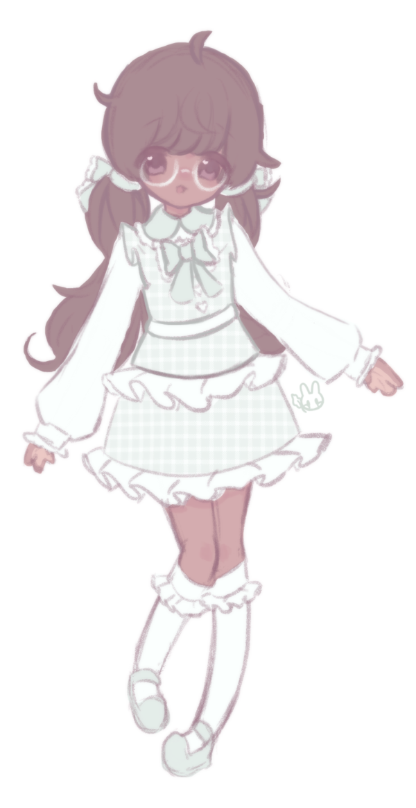 An illustration of the mayor wearing casual girly clothing. She is smiling and showing off her dress.