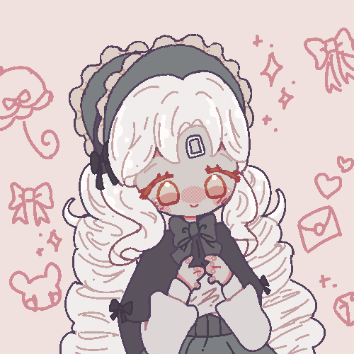 An animated GIF of Straightcoffeeaddict's character drawn in pixel style. They have their hands resting on their chest.