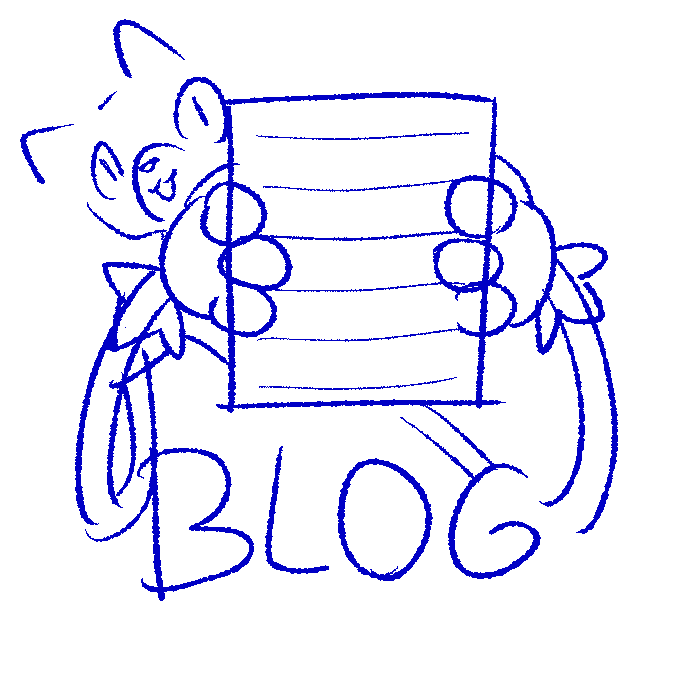 A sketch of Limette holding a sheet of paper, with bold letters spelling