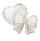 A pixel art gif of a white heart and a white bow