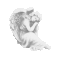 A white marble angel statue in a fetal position