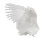 A pixel art gif of a white angel wing