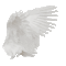 A pixel art gif of a white angel wing