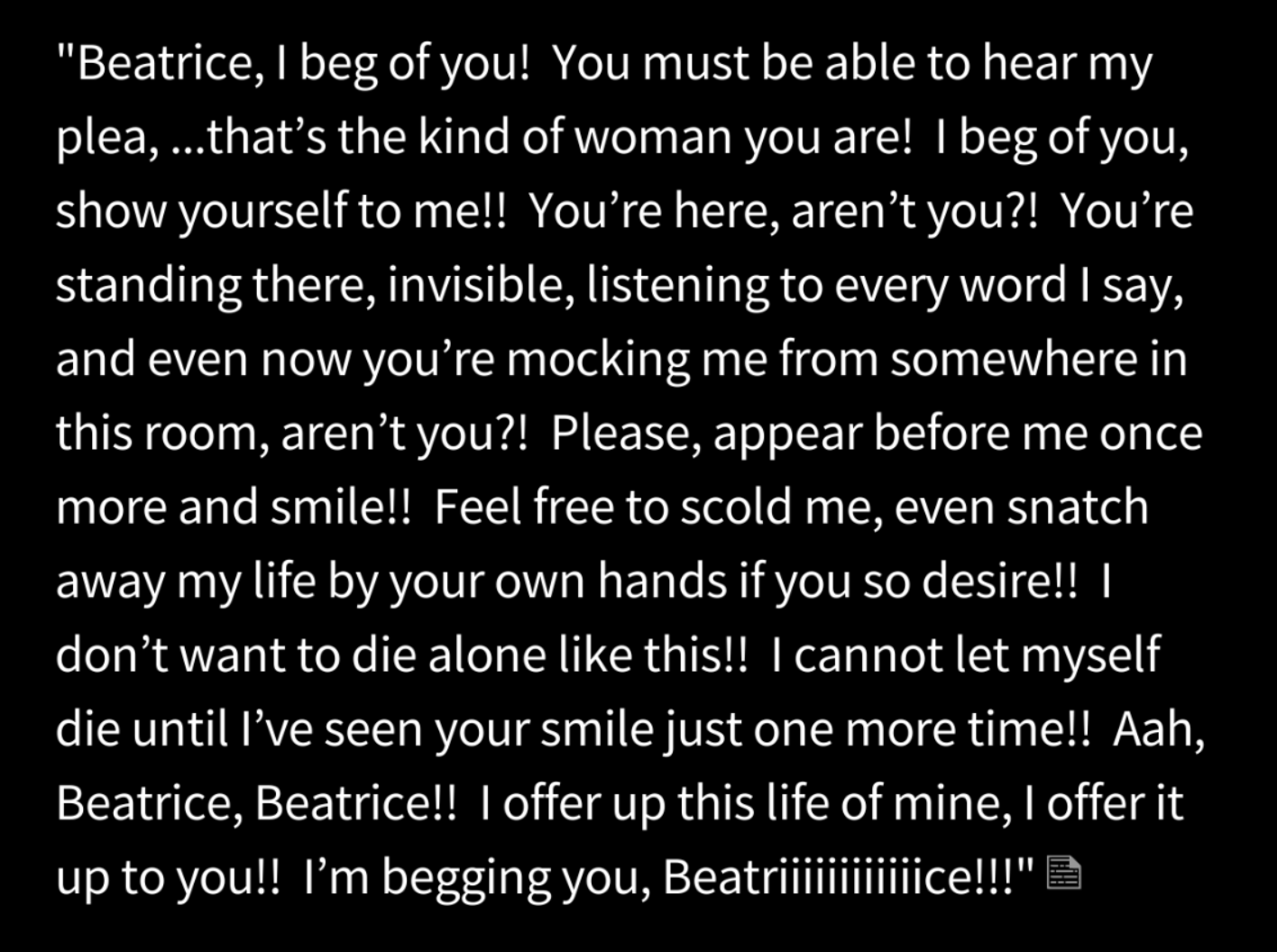 the most downbad man monologue in the world.