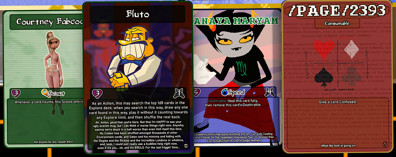 The player's hand again. BLUTO, KANAYA MARYAM and /PAGE/2393.