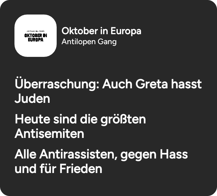 Überraschung: Auch Greta hasst Juden Heute sind die größten Antisemiten Alle Antirassisten, gegen Hass und für Frieden