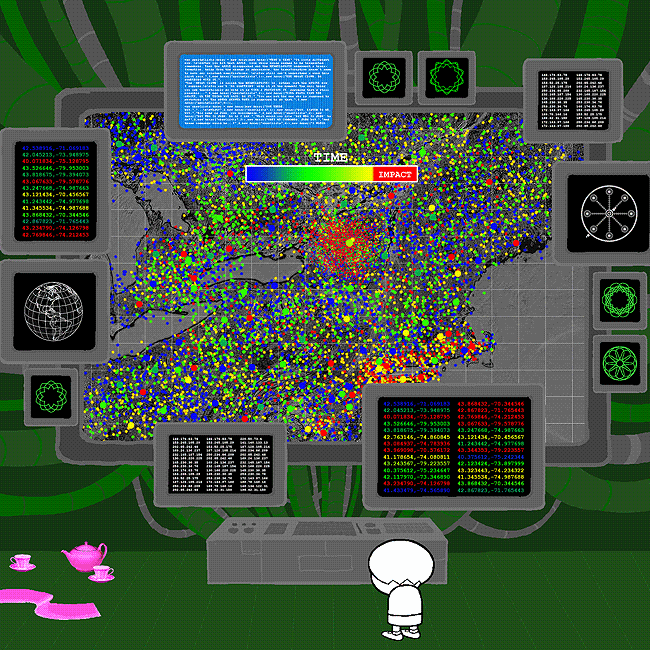 the panel from Homestuck page 874, showing rose standing in front of a bunch of computer terminals.
