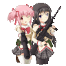 madoka & homura with guns
